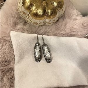 Mother of pear tanzanite sterling silver earings